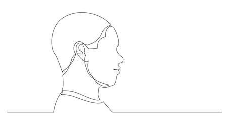 continuous line drawing vector illustration with FULLY EDITABLE STROKE of young black man