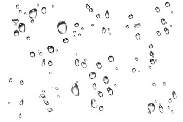 Set of waterdrops on transparent background - obrazy, fototapety, plakaty