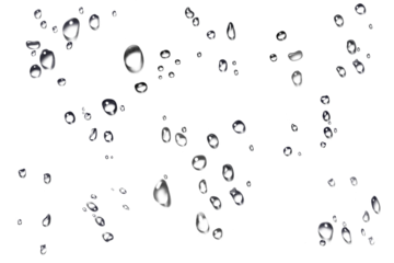 Set of waterdrops on transparent background