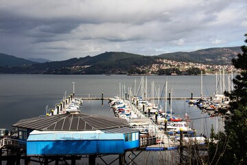 Vista parcial da região de Vigo, Galicia, Espanha.