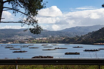 Vista parcial da região de Vigo, Galicia, Espanha.