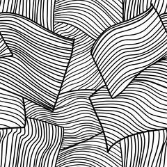 Black and white wavy lines, graphic geometric pattern, monochrome minimalism pattern