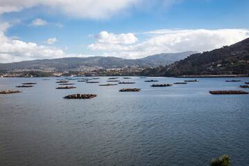 Vista parcial da região de Vigo, Galicia, Espanha.