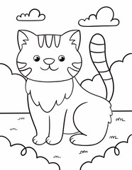 Coloring book cat for kids
