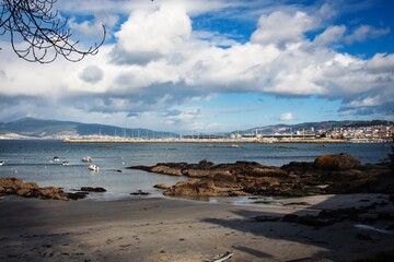 Vista parcial da região de Vigo, Galicia, Espanha.