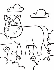 Coloring book 
donkey for kids