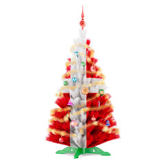 Danish flag painted on the Christmas tree, 3D rendering