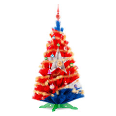 Cuban flag painted on the Christmas tree, 3D rendering