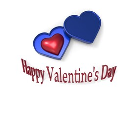 Happy Valentine's Day celebration 3d heart background