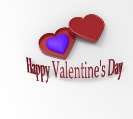 Happy Valentine's Day celebration 3d heart background