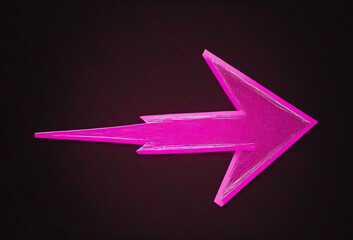 Pink Arrow on black background. generative ai.