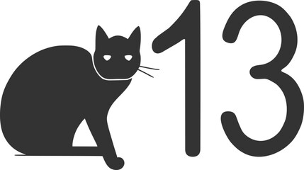 Black cat and number 13