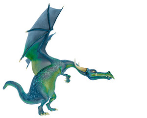 dragon cartoon planing attack side view