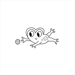Fototapeta premium Frog coloring page for kids and adult 