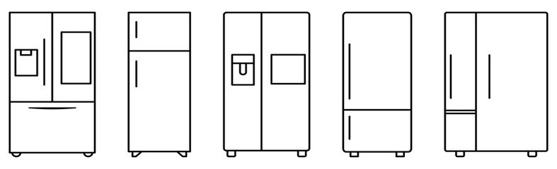 Set of refrigerator icons. Symbol for website design, logo, app, UI. Vector illustration EPS10