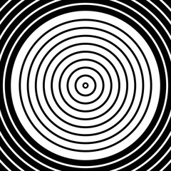 Circle Lines Pattern. Abstract Geometric Black and White Background.