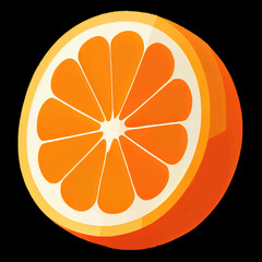 Slice of orange  without background