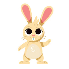 cute rabbit spring standing