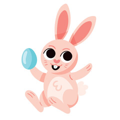 pink rabbit with egg painted