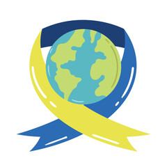 down syndrome ribbon in earth