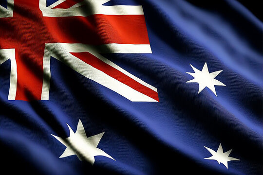 Australia flag close up. Australian Flag Day. Generative AI