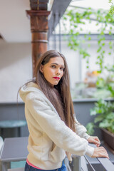 Portrait of transgender woman on street