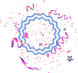 birthday frame with confetti and serpentine