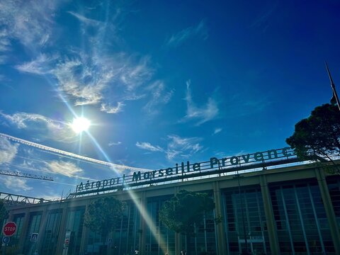 France - January 2023 -photography  in front of the airport Marseille