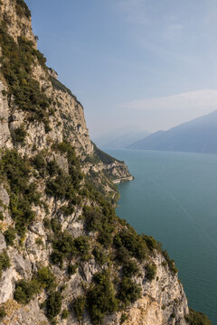 Mountain scenic road Strada della Forra through the gorge on Lake Garda