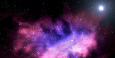 Fototapeta na wymiar Nebula Clouds in the Outer Space. Sci-fi Background. Generative AI