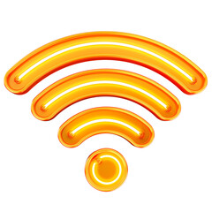 WIFI NEON LED 3D AMARELO, LARANJADO 