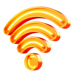 WIFI NEON LED 3D AMARELO, LARANJADO 