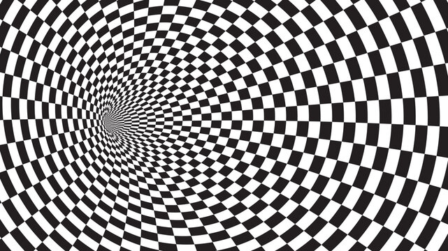 Fototapeta Black and white tunnel. optical illusion
