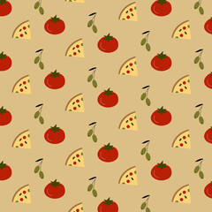 Pattern with italian food