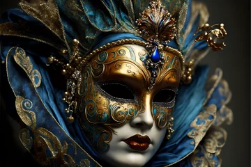 Fotobehang venetian carnival mask, Generative AI © Tutorieleasyway