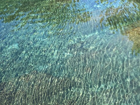 Beautiful sea water ripples with shiny clear surface.