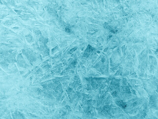 Bizarre ice on the frozen Baltic Sea in winter closeup