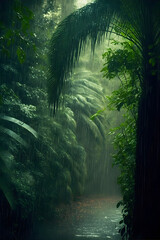 Obraz premium Tropical rainforest, background for World wildlife day, beautiful background, wildlife Series, jungle background 