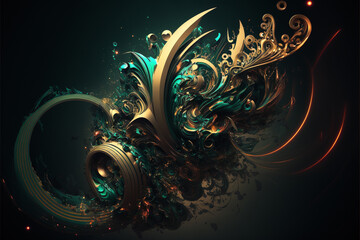 A beautiful digital abstract mesmerizing wallpaper background design concept. Ai generated
