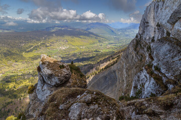 Fototapeta na wymiar Randonnée dans le massif des Bauges, Savoie, France en été