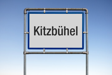 Ortseinfahrtsschild, Stadtgemeinde Kitzbühel, Österreich, (Symbolbild)