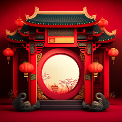 chinese temple background - obrazy, fototapety, plakaty
