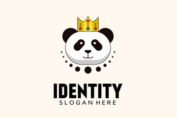 Crowned panda logo, suitable for logo purposes, and can be seen clearly even from a distance