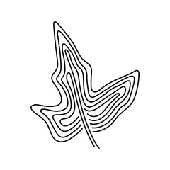 Simple leaf drawing, vector icon