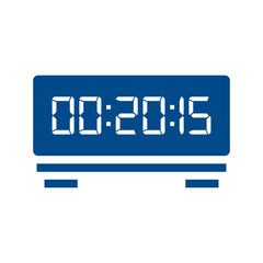 LED digital clock number isolated. Electronic figures for counter or calculator mockup interface design.