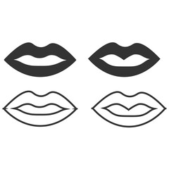 Lips icon. Lip set element design set line and background vector ilustration.