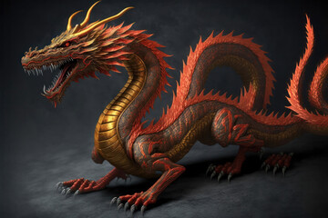 Obraz premium Dragon's Peak: A Chinese New Year Celebration in the Year of the Dragon. Generative AI