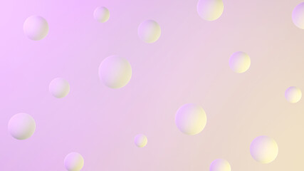 Abstract 3D Circles Bubbles Background Purple and Yellow Gradient Lighting Rendering Aesthetic