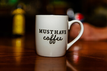 cup of coffee on table