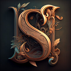 The beauty of letter S in tonal colors